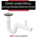 Esnek Lavabo Sifonu – Çamaşır/bulaşık Makinesi Girişli – Gofrajlı Hortum – Plastik P Sifon Takımı
