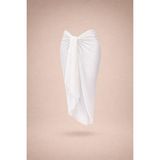Esnek Likralı Beyaz Tül Pareo 150X95 cm - Standart - 001-Beyaz