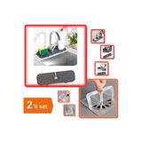 Esnek Musluk Lavabo Su Tutucu Matı + 10 Adet Yapışkanlı Banyo Gider Koruyucu - 2Li Set P9s1n5 Belirt