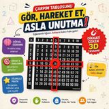 Eso Çocuk 3D Çarpım Tablosu Eğitici Oyuncak | Hareketli Çarpım Tablosu 15X15 cm | Montessori Matematik Eğitim Materyali | Ilkokula Destek