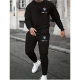Eşofman Takımı Bmw Baskılı Ünisex Kışlık Kalın Sweatshirt ve Eşofman Altı 2 Li Set Combin Takım - XL - Siyah