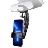 Esoulk - Araba için Dikiz Aynası Telefon Tutacağı, Alüminyum Alaşımlı Dikiz Aynası Cep Telefonu Tutacağı, Metal Gövdeli Araç Montajı, Döndürülebilir ve Geri Çekilebilir Ayarlanabilir Dikiz Araba