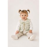 ESPADAKİDS Kız Bebek Çiçek Desenli Yelek Gömlek Pantolon 3'lü Takım