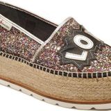 Espadrilles J.Love Simli Love Yazı ile Detaylı Hasır Tabanlı Dolgu Topuklu Kadın Ayakkabı