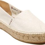 Espadrilles Tommy Glit Beyaz Önü Simli Arkası Deri Hasır Tabanlı Dolgu Topuklu Kadın Ayakkabı