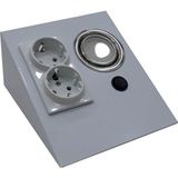 Espar Dolap Tezgah Altı Beyaz Metal Led Aydınlatmalı Priz - Gri