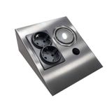 ESPAR DOLAP TEZGAH ALTI PASLANMAZ METAL İNOX LED AYDINLATMALI PRİZ