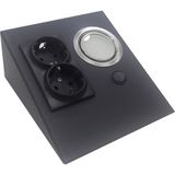 Espar Dolap Tezgah Altı Siyah Metal Led Aydınlatmalı Priz Çok Şık!!!