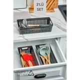 Espas Home 3'Lü Set Kaşıklık Ve Kepçelik Çekmece Içi Düzenleyici / Antrasit