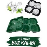 Espas Home 4'lü Elmas Silikon Buz Kalıbı Kırılmaz Esnek