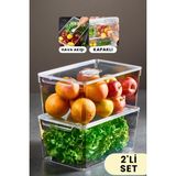 Espas Home Buzdolabı Dolapiçi Düzenleyici Organizer Kapaklı 2'li Set (Maxi)