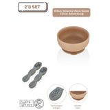 Espas Home espashome 2'li Silikon Bebek Beslenme Seti / Mama Kasesi / Mama Kaşığı - Moka