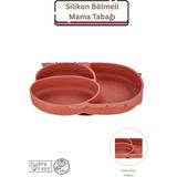 Espas Home Silikon Bölmeli Mama Tabağı - Kiremit Rengi