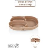 Espas Home Silikon Bölmeli Mama Tabağı - Moka