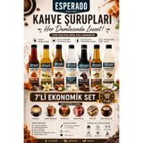 ESPERADO Şekersiz Sugar Free 7 Li Ekonomik Kahve Şurubu Seti 250 ml (vanilya-karamel-fındık-çikolata-beyaz çikolata-toffy nut-hindistan cevizi)