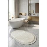 Esperya Home BANYO PASPASI HALISI KAYMAZ TABAN YIKANABİLİR PELUŞ HALI JÜT KENAR PELUŞ HALI OVAL