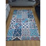 Espical Home Ipek Kadife Kumaştan Lastikli Halı Örtüsü - Renkli - 200 x 300 cm