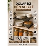 Espoo Design Dolap Içi Düzenleyici Organizer Tezgah Banyo Tabak Bardak Mutfak Banyo Düzenleme