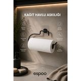Espoo Design Havluluk Peçetelik Askısı Banyo Mutfak Düzenleyicisi Kağıt Rulo Havlu Askılığı Pratik Siyah Rulo