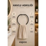 Espoo Design Ömür Boyu Paslanmaz Siyah Yapışkanlı Havluluk Banyo Askısı Banyo Havluluk Banyo Askısı Premium A+