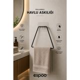 Espoo Design Yapışkanlı Üçgen Havluluk Siyah Metal Paslanmaz A+