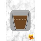 Espresso Baskılı Kahve Temalı Özel Tasarım Baskılı Mdf Kare Bardak Altlığı