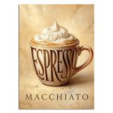 Espresso Macchiato Köpüklü Fincan Dekoratif Kanvas - Mdf Ahşap Tablo