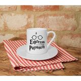 Espresso Patronum Baskılı Beyaz Türk Kahvesi Fincanı - 001-Renkli - 50 ml