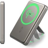 Esr 5000 Mah Taşınabilir Şarj Cihazı Halolock Qi2 Kickstand Magsafe Standlı Powerbank - Titanium - Titanyum