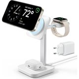 Esr Halolock 3 In 1 iPhone + Airpods + Apple Watch Magsafe Şarj Standı Beyaz ( Apple Mfm Lisans ) + ( 20W Şarj Adaptör ile Gelir )