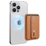 ESR için MagSafe Cüzdan, 3 Kart Yuvalı Manyetik Wallet, Güvenli Parmak Halkası, iPhone 16/15/14/13/12 Serisi için MagSafe Kart Tutucu, iPhone 13/12 Mini için Değil, Vegan Deri, Kahverengi