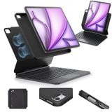 ESR iPad Air 13 inç (M2, 2024) klavyeli kılıf, iPad Air 13 inç klavye kılıfı, ayarlanabilir manyetik ayaklı, yüksek/yükseltilmiş mod, çıkarılabilir koruyucu kılıf, Rebound 360 serisi, antrasit