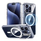 ESR iPhone 15 Pro Kılıf, MagSafe ile Uyumlu, Askeri Sınıf Koruyucu Kılıf, Dahili Stash Stand Telefon Kılıfı, Çizilmeye Dayanıklı Arka Kapak, Klasik Seri, Şeffaf