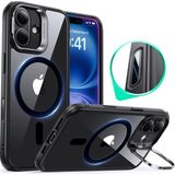 Esr Iphone 16 Halolock Mag Safe Classic Hybrid Stantlı Silikon Kılıf - Kamera Kontrol Buton - Şeffaf Siyah