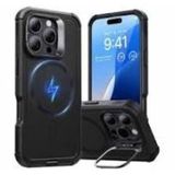 ESR iPhone 16 MagSafe Kılıf Stash Stand ile Cyber Armor Stash Standlı iPhone 16 Pro Max Siyah