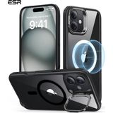 Esr Iphone 16 Plus Halolock Mag Safe Classic Hybrid Stantlı Silikon Kılıf Şeffaf Siyah