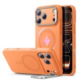 ESR iPhone 17 Pro için Silikon Kılıf, MagSafe ile Uyumlu Dahili Kamera Stash Standı, iPhone 17 Pro, Bulut Serisi, Turuncu için Askeri Sınıf Düşme Koruması Manyetik Telefon Kılıfı