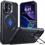 Esr iPhone 17 Uyumlu Cyber Tough Manyetik Kılıf (Kamera Kontrol Özellikli, Stantlı) - Siyah