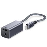 ESR USB C kulaklık adaptörü, 2'si 1 arada 3,5 mm ses jakı adaptörü, hızlı şarj PD'li taşınabilir tasarım, Galaxy S22/S22+/S22U, iPad Air5/Mini 6/Pro 12.9 ve daha fazlası ile uyumlu, gri