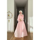 Esra Butik Yeni Sezon Yazlık Tensel Tesettür Elbise – Zarif ve Astarlı Model - 38 - Pembe