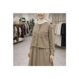 Esra Butik78 Gabardin Kumaş Gizli Cepli İkili Takım Uzun Etekli Tesettür Şık Rahat Kombin