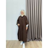 Esra Butik78 🌸 Nil Kumaş 4 Renk Şık Panço | Siyah, Kahverengi, Taş, Lacivert -- Standart Beden PnçSTD-001