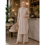 Esra Butik78 Premium %100 Tensel Kumaş İkili Tesettür Takım | Ekru-Mürdüm-Mavi