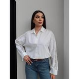 Esra Helvacı Omuz Dantelli Oversize Gömlek - Beyaz - Standart
