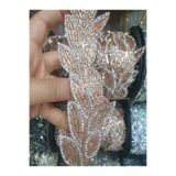 ESRA ŞELEM Ütü İle Yapışan Rose Renk Yaprak Model Dekoratif Şerit Aplike Hobi
