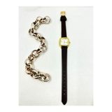 ESRADA QUARTZ Retro Minimal Vintage Kordon Kadın Kol Saati Siyah-Gold