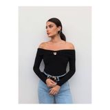 ESRAHELVACI Açık Omuz Aksesuarlı Drapeli Bluz E.H Collection