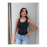ESRAHELVACI Taş İşlemeli Askılı Bluz