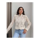 ESRAHELVACI Vatkalı Çiçek İşlemeli Dantel Ceket