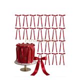 Esram Butik 15 Adet Kırmızı Fiyonk Kurdele , Pasta Süsü, Sunum, Doğum Günü, Yılbaşı Süsü, Parti Süsleme